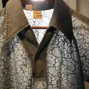 Paul Howard Sheer Shirt Mens Medium Blue Dagger Collar Disco True Vintage
